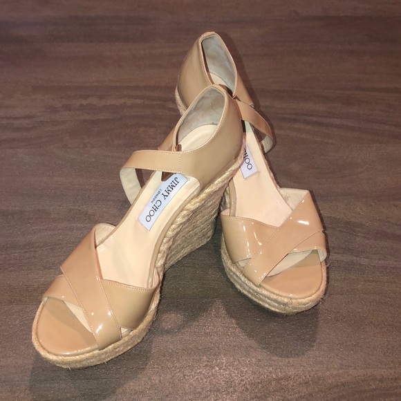 Jimmy Choo nude Phoenix wedge - Picture 1 of 8